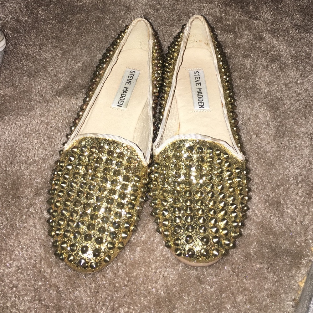 Steve Madden Studdly Gold flats